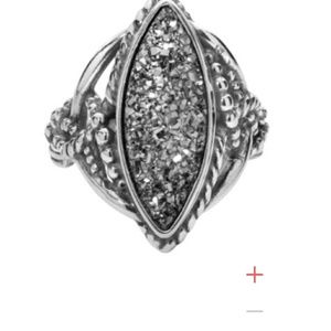 Carolyn Pollack Sterling Marquise Platinum Ring